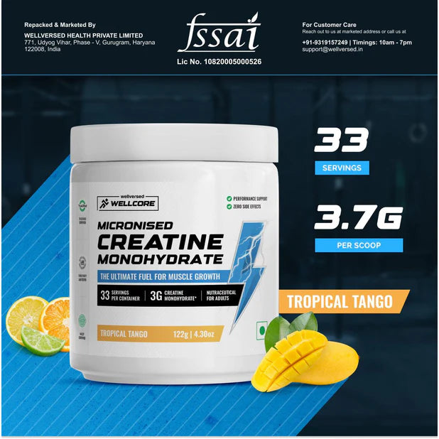 Wellcore - Pure Micronised Creatine Monohydrate | (307g, 83 servings)